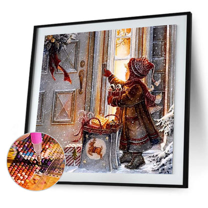 Child Giving Gift - Full Round Drill Diamond Painting 40*40CM