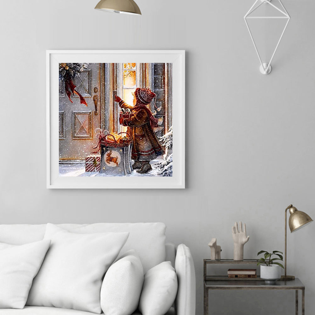 Child Giving Gift - Full Round Drill Diamond Painting 40*40CM