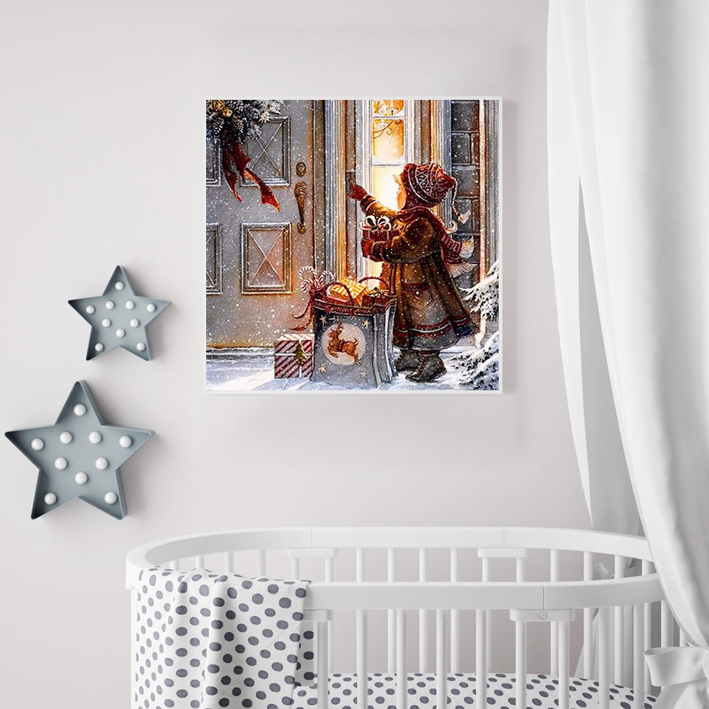 Child Giving Gift - Full Round Drill Diamond Painting 40*40CM