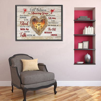 Cross Love In English - Full Round Drill Diamond Painting 50*40CM