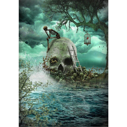 Skull - Full Round Drill Diamond Painting 50*70CM