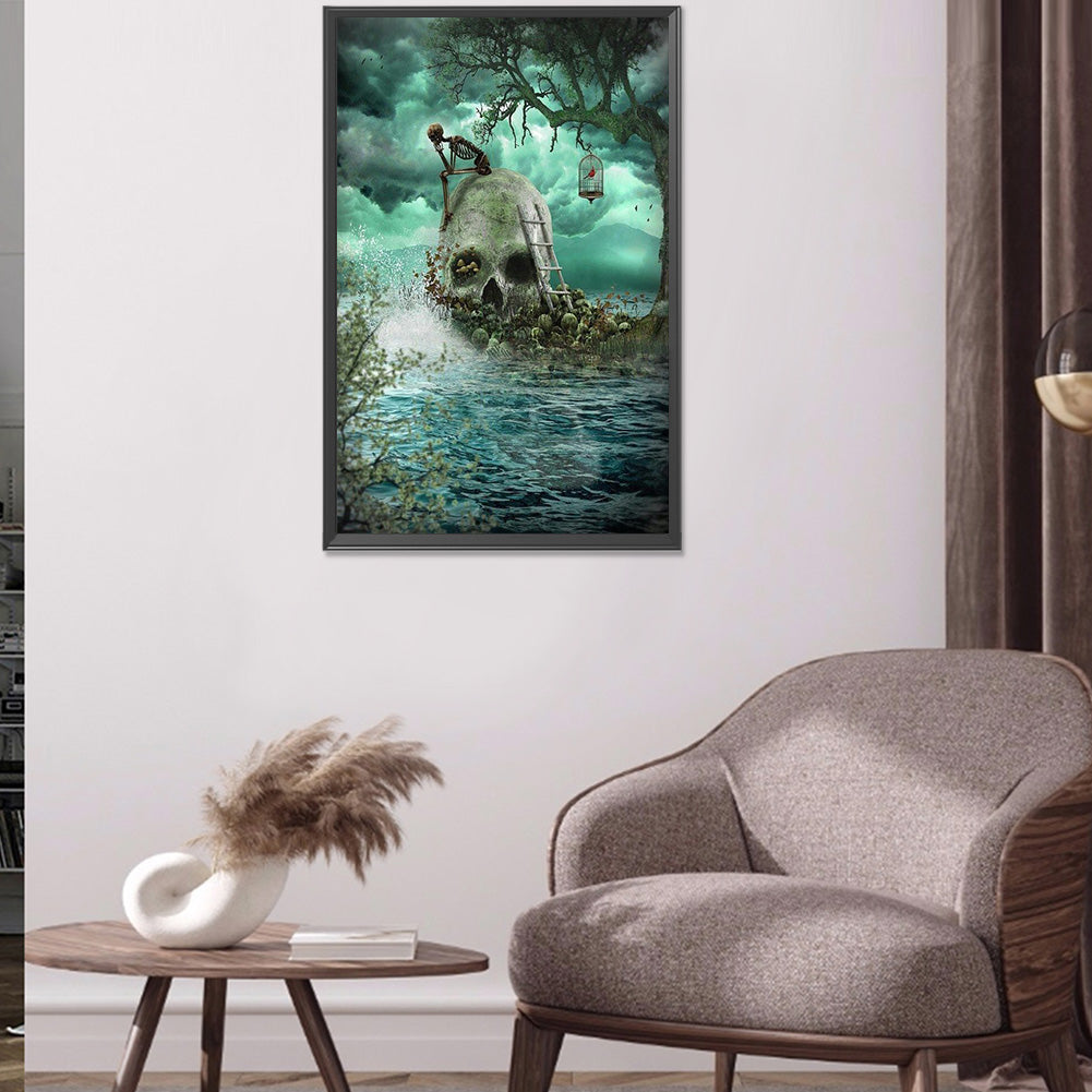 Skull - Full Round Drill Diamond Painting 50*70CM