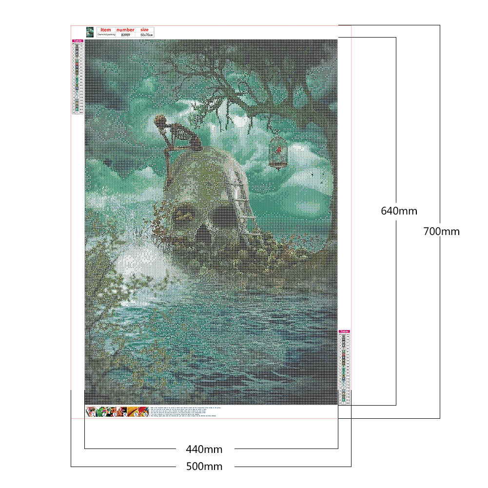 Skull - Full Round Drill Diamond Painting 50*70CM