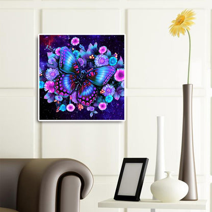 Purple Atmosphere Butterfly - Full Round Drill Diamond Painting 30*30CM