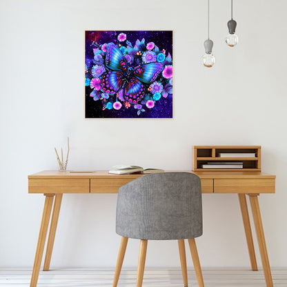 Purple Atmosphere Butterfly - Full Round Drill Diamond Painting 30*30CM