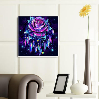 Purple Atmosphere Rose - Full Round Drill Diamond Painting 30*30CM