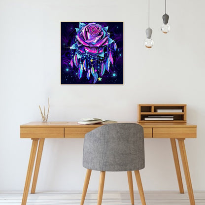 Purple Atmosphere Rose - Full Round Drill Diamond Painting 30*30CM