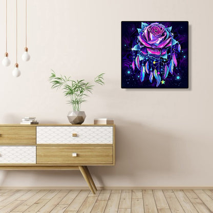 Purple Atmosphere Rose - Full Round Drill Diamond Painting 30*30CM