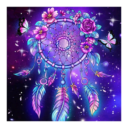Purple Atmosphere Dream Catcher - Full Round Drill Diamond Painting 30*30CM