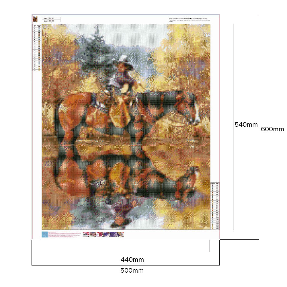 Horse - Full Round Drill Diamond Painting 50*60CM