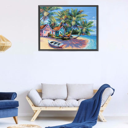 Beach Scenery - Full Round Drill Diamond Painting 40*30CM