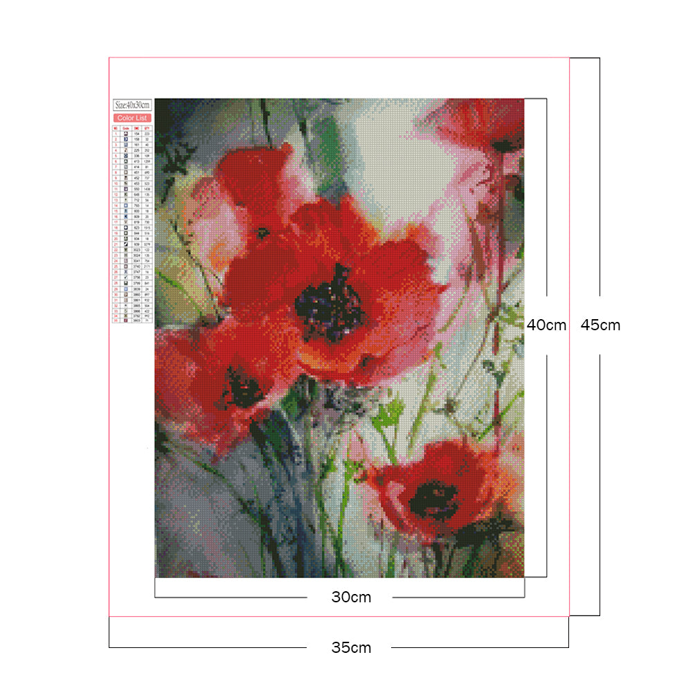 Flower - Full Square Drill Diamond Painting 30*40CM