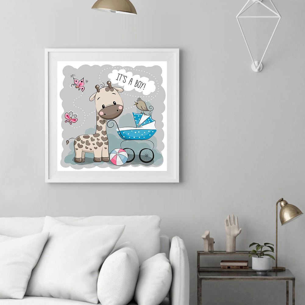 Baby Car Cartoon Animal 30*30CM(Canvas) Full Round Drill Diamond Painting