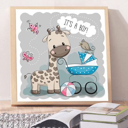 Baby Car Cartoon Animal 30*30CM(Canvas) Full Round Drill Diamond Painting