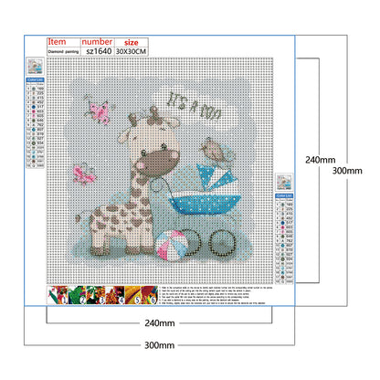 Baby Car Cartoon Animal 30*30CM(Canvas) Full Round Drill Diamond Painting