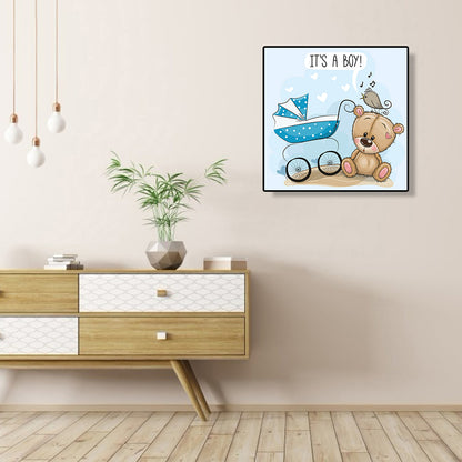 Baby Car Cartoon Animal 30*30CM(Canvas) Full Round Drill Diamond Painting