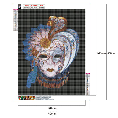 Mask 40*50CM(Canvas) Full Round Drill Diamond Painting