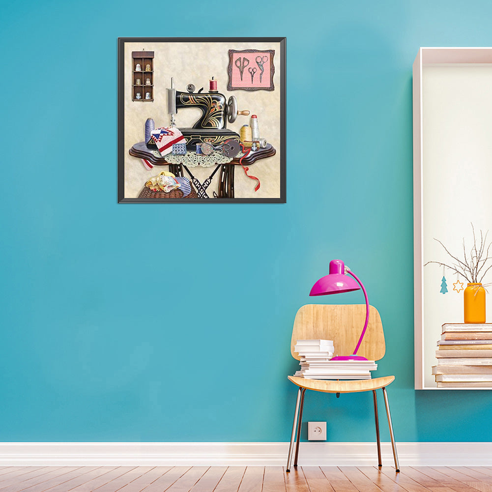 Sewing Machine 30*30CM(Canvas) Full Round Drill Diamond Painting