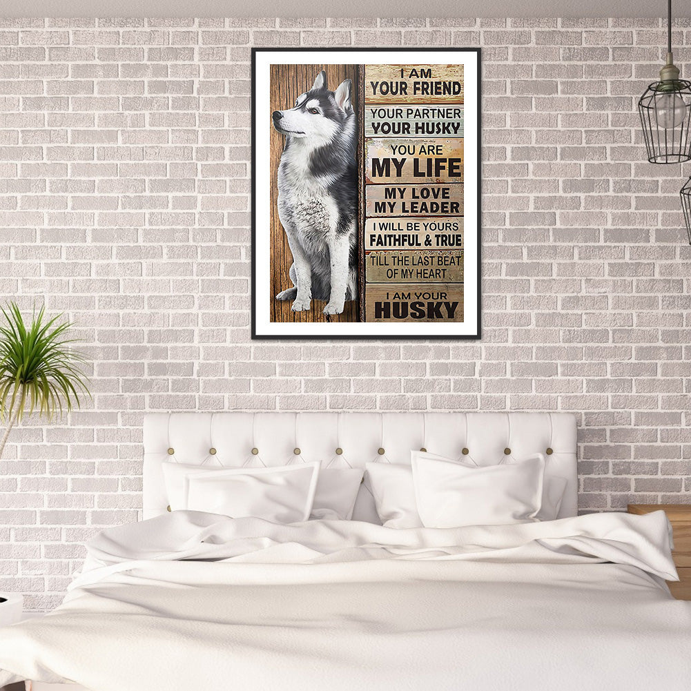 Husky English 30*40CM(Canvas) Full Round Drill Diamond Painting