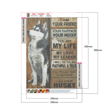 Husky English 30*40CM(Canvas) Full Round Drill Diamond Painting