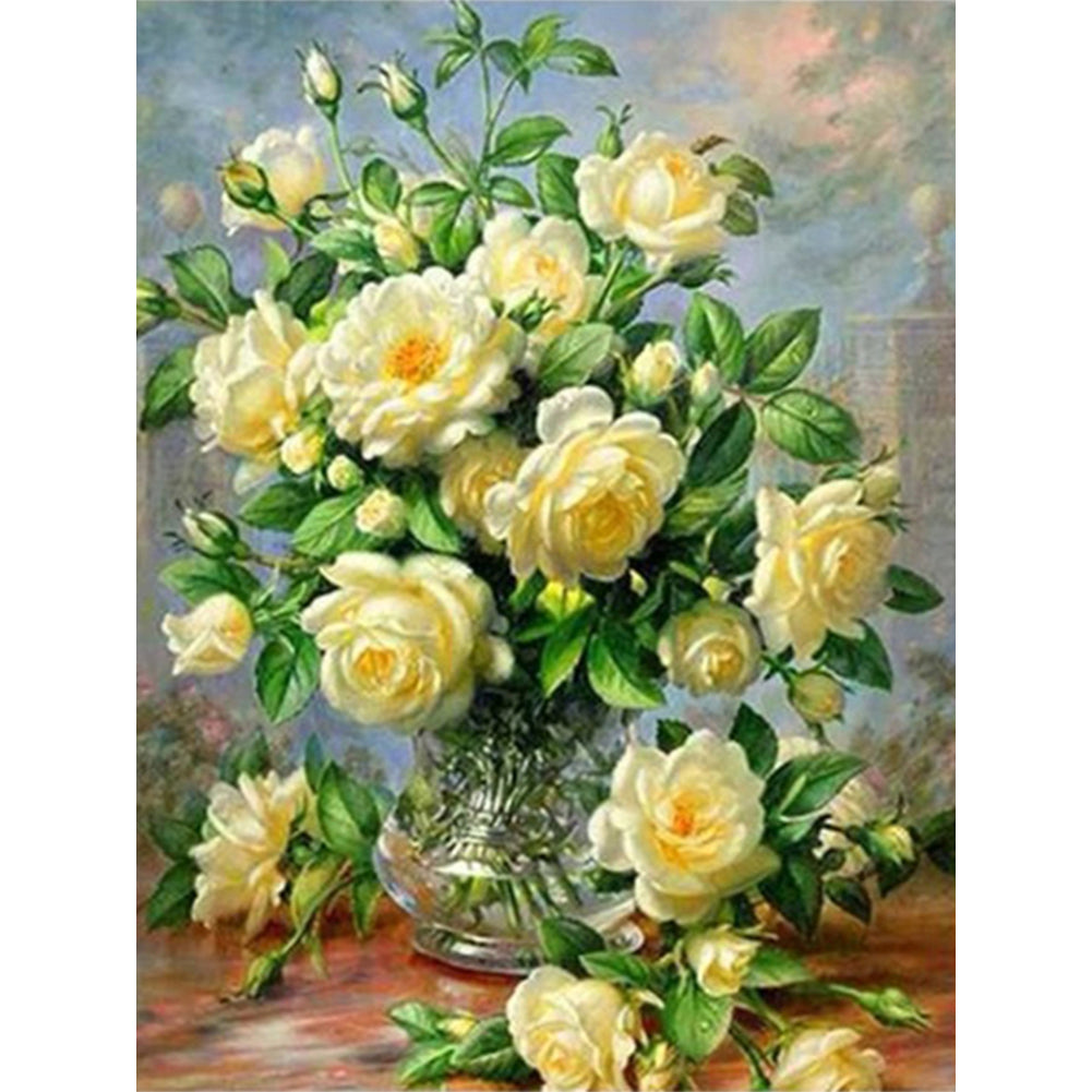 Vase 30*40CM(Canvas) Full Round Drill Diamond Painting