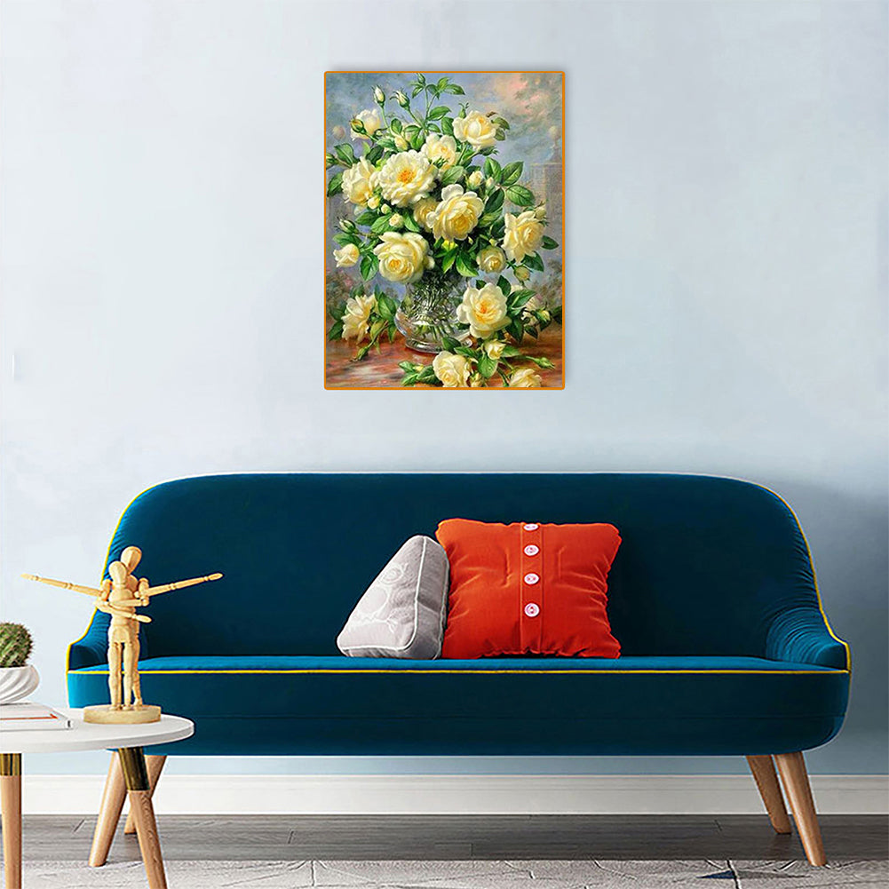 Vase 30*40CM(Canvas) Full Round Drill Diamond Painting