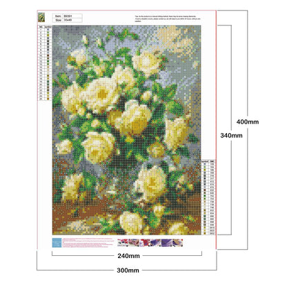 Vase 30*40CM(Canvas) Full Round Drill Diamond Painting