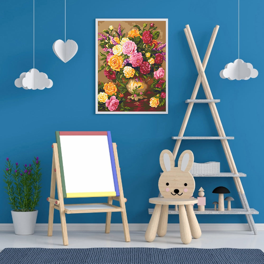 Vase 30*40CM(Canvas) Full Round Drill Diamond Painting