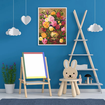 Vase 30*40CM(Canvas) Full Round Drill Diamond Painting