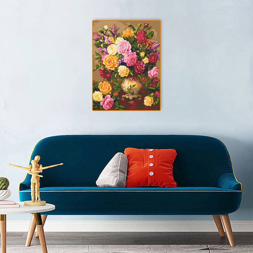 Vase 30*40CM(Canvas) Full Round Drill Diamond Painting