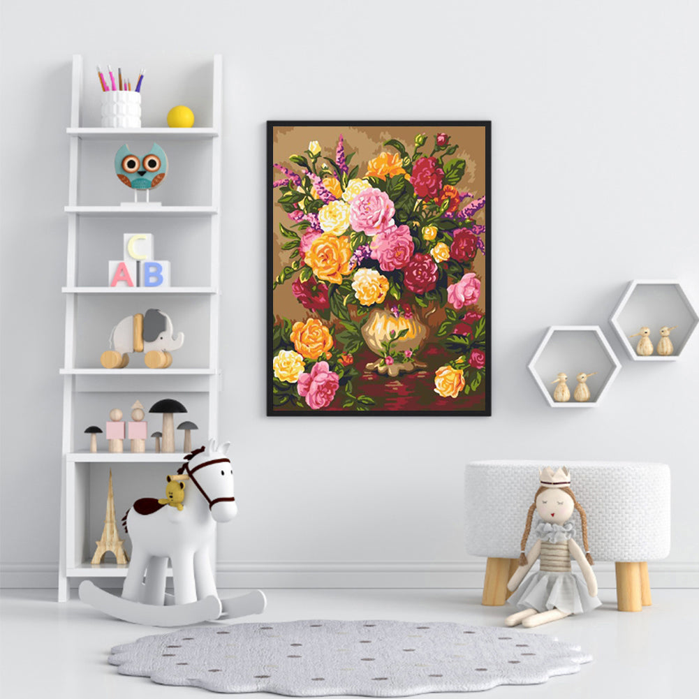 Vase 30*40CM(Canvas) Full Round Drill Diamond Painting