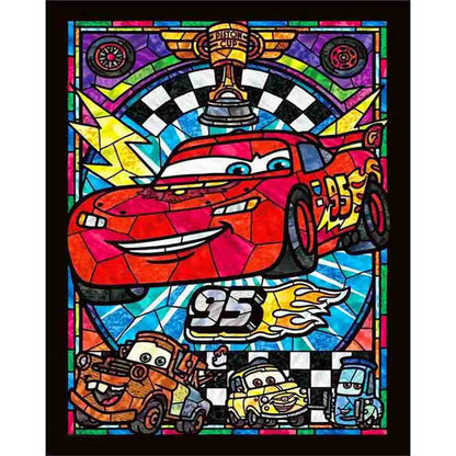 Cartoon Car 50*60CM(Canvas) Full Round Drill Diamond Painting