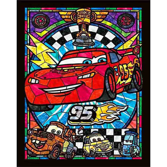 Cartoon Car 50*60CM(Canvas) Full Round Drill Diamond Painting