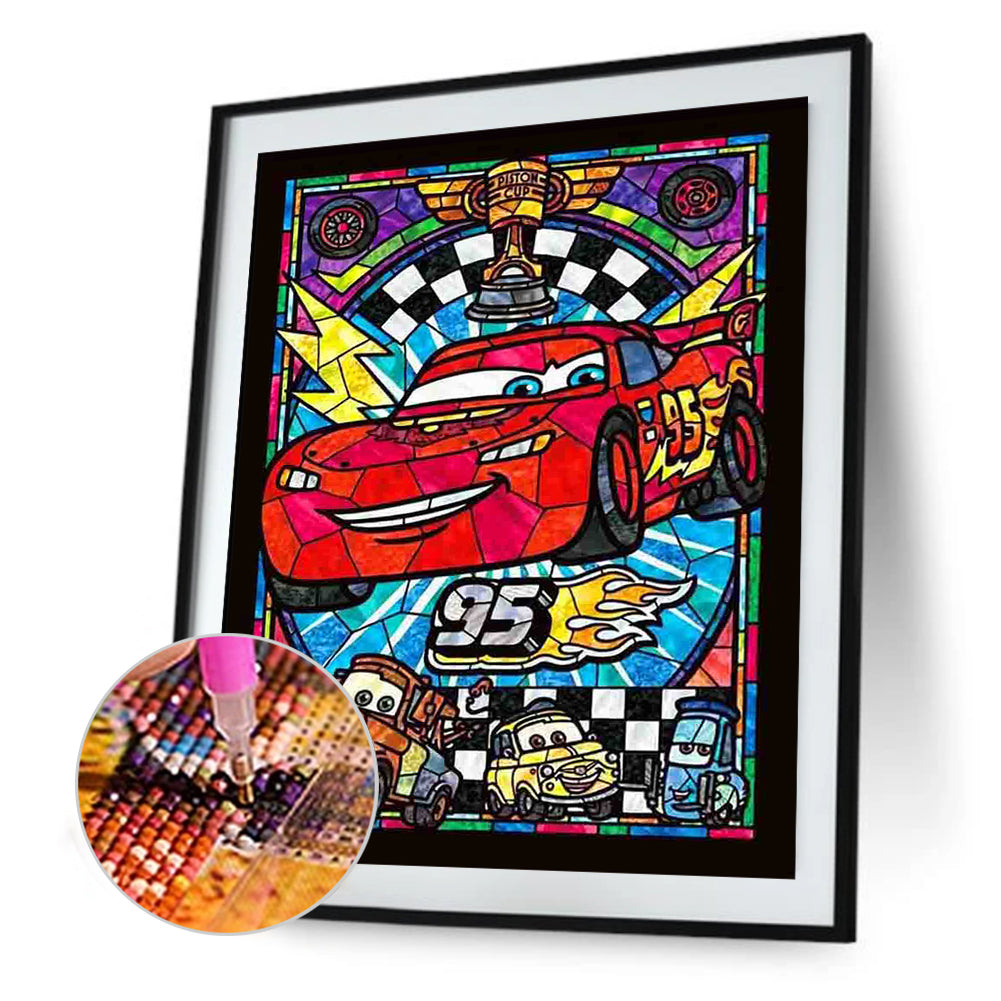 Cartoon Car 50*60CM(Canvas) Full Round Drill Diamond Painting