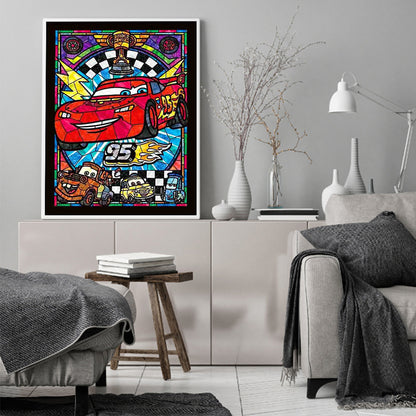 Cartoon Car 50*60CM(Canvas) Full Round Drill Diamond Painting