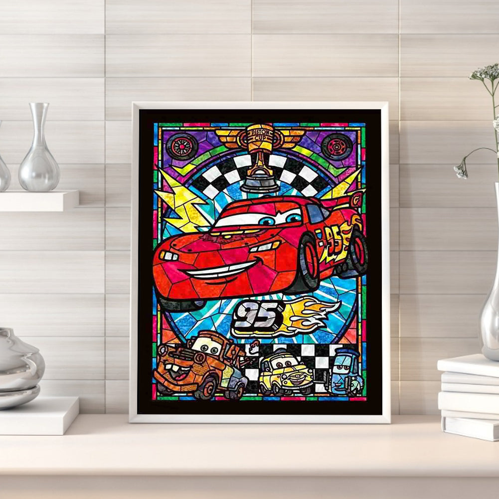 Cartoon Car 50*60CM(Canvas) Full Round Drill Diamond Painting