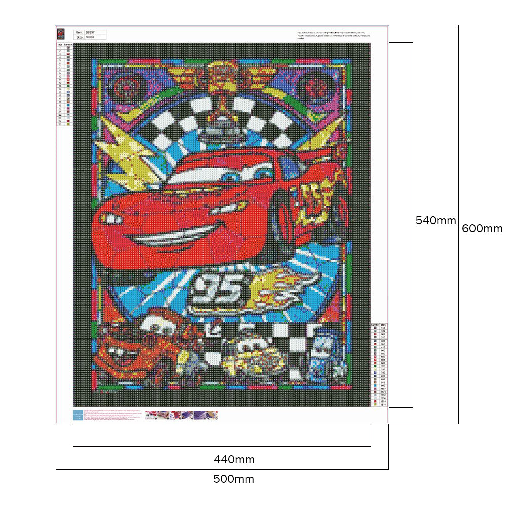 Cartoon Car 50*60CM(Canvas) Full Round Drill Diamond Painting