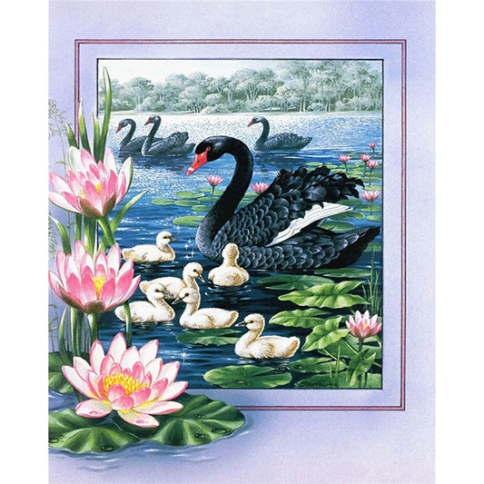 Black Swan 50*60CM(Canvas) Full Round Drill Diamond Painting