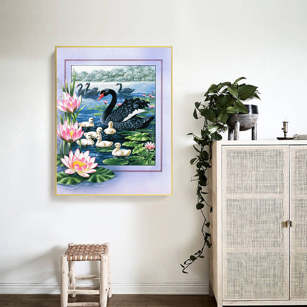Black Swan 50*60CM(Canvas) Full Round Drill Diamond Painting