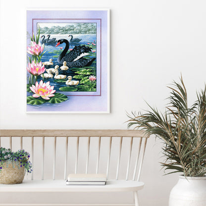 Black Swan 50*60CM(Canvas) Full Round Drill Diamond Painting