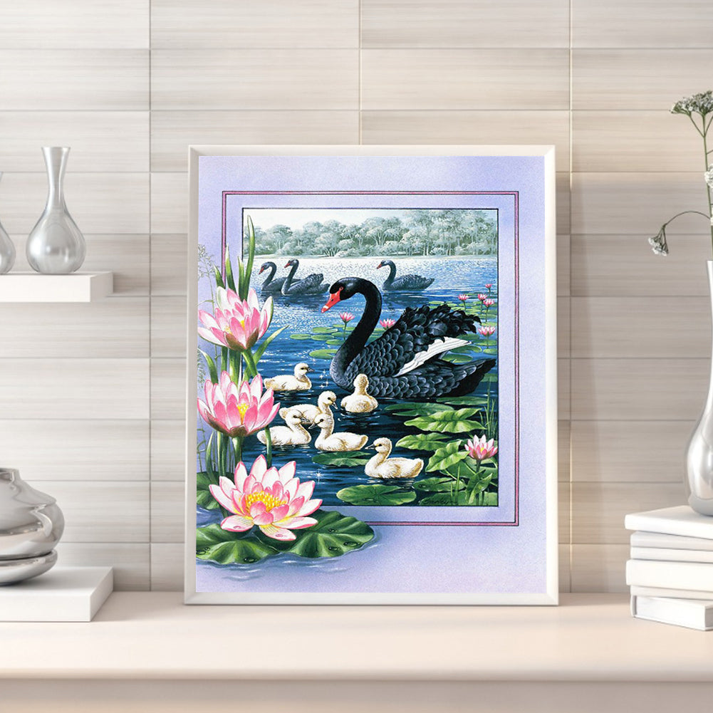 Black Swan 50*60CM(Canvas) Full Round Drill Diamond Painting
