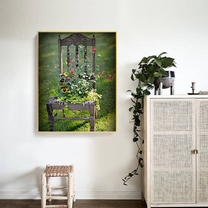 Flower On Chair 50*60CM(Canvas) Full Round Drill Diamond Painting