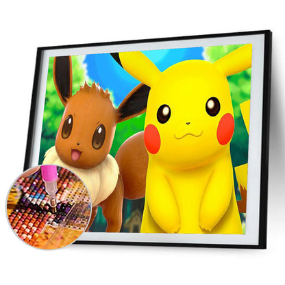 Pikachu 40*30CM(Canvas) Full Round Drill Diamond Painting