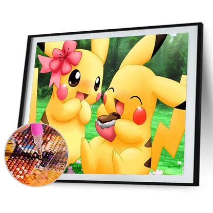 Pikachu 40*30CM(Canvas) Full Round Drill Diamond Painting