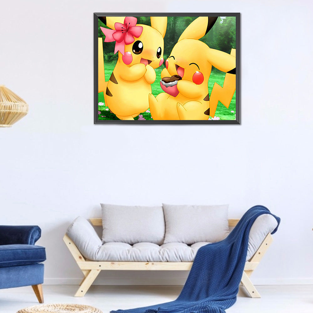 Pikachu 40*30CM(Canvas) Full Round Drill Diamond Painting