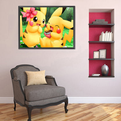 Pikachu 40*30CM(Canvas) Full Round Drill Diamond Painting