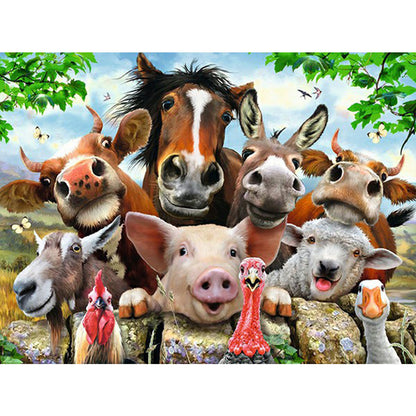 Animal Party 40*30CM(Canvas) Full Round Drill Diamond Painting