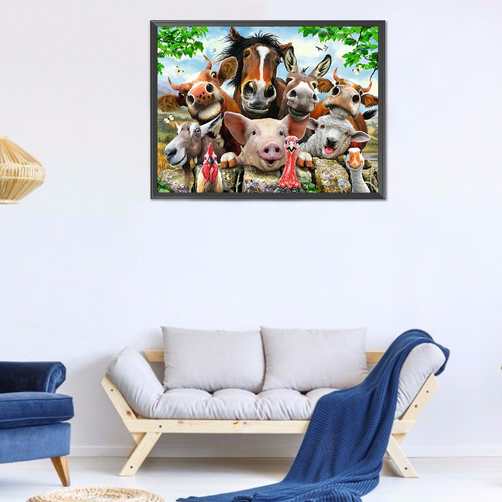 Animal Party 40*30CM(Canvas) Full Round Drill Diamond Painting