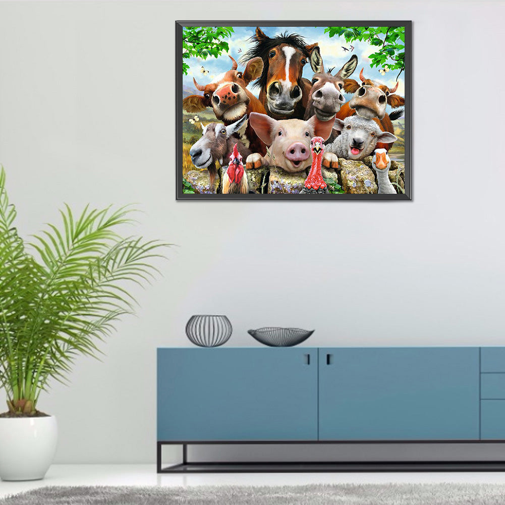 Animal Party 40*30CM(Canvas) Full Round Drill Diamond Painting