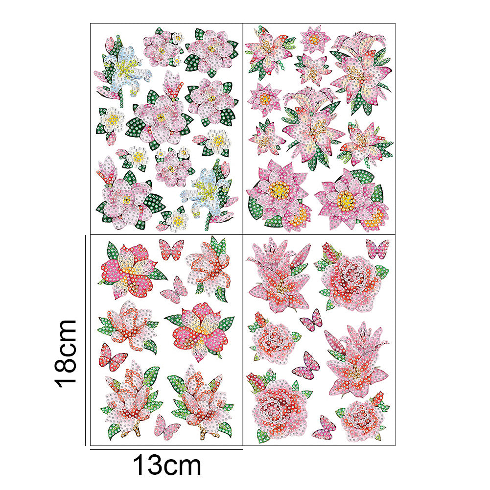 4pcs 5D DIY Diamond Painting Stickers Handmade Art Craft Kits for Kids Gift